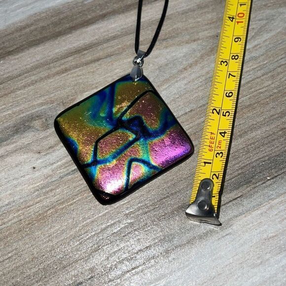 Dichroic Holographic Glass Fused Pendant Gypsy Vibes - Picture 4 of 6